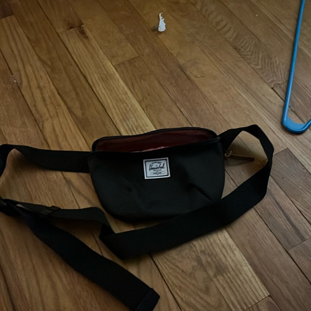 Excellent condition black canvas Herschel belt bag